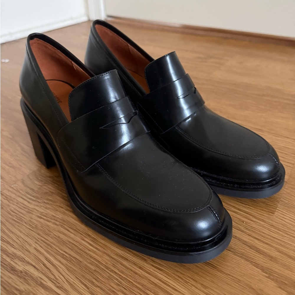 Maeve Black Leather Loafers